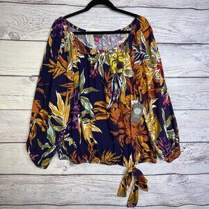 Vince Camuto Women's Top Size XL Floral Off-The-Shoulder BOHO Crocette Fall